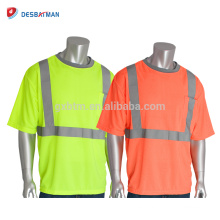 OEM Hola Vis Naranja / Amarillo Clase 2 manga corta camiseta de seguridad Reflective Trabajo Industrial Ropa de trabajo uniforme con bolsillo en el pecho